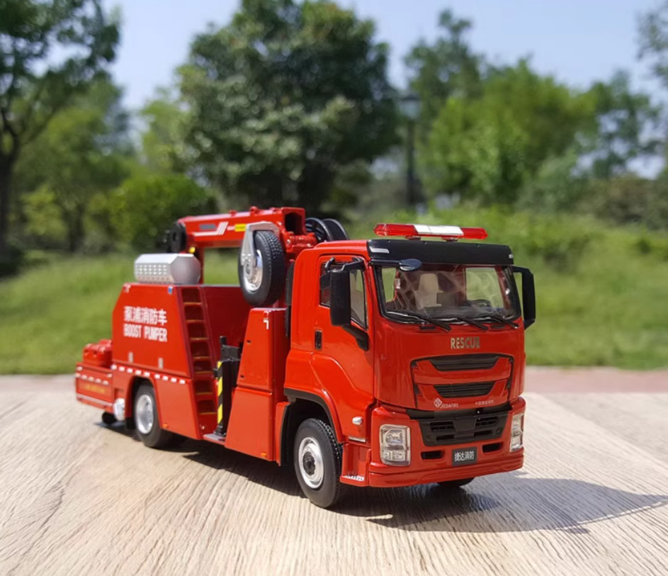 1:43 JIEDA Fully Automatic Boost Pumper Fire Truck Rescue Engine Diecast Model