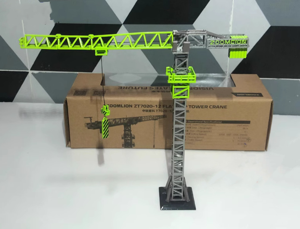 1:160 ZOOMLION T7020-12 Tower Crane Construction Machine Equipment Diecast Model