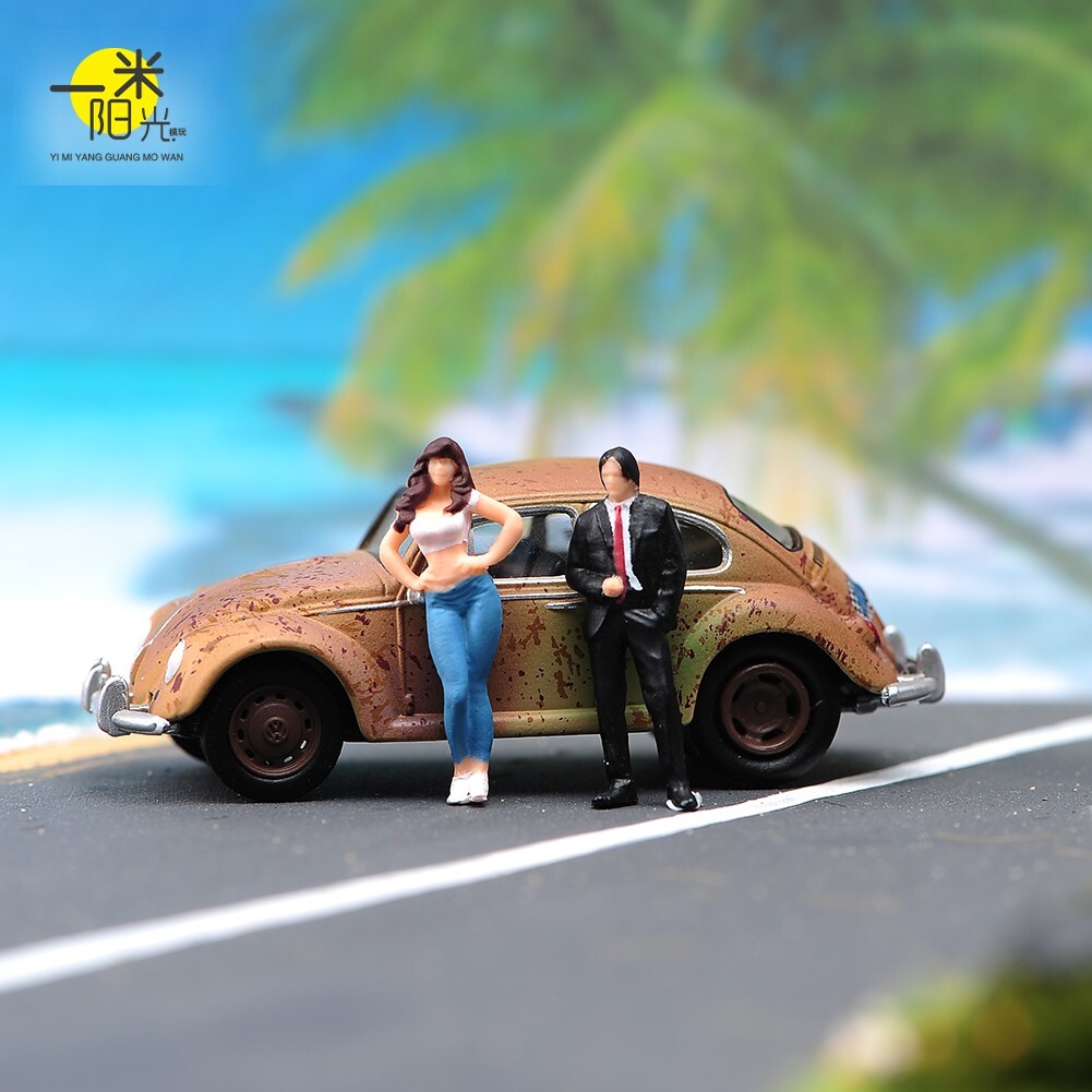 VM 1:64 Gentleman & Beauty Girl 2pc Set Doll Resin Miniature Figures Toys Scene