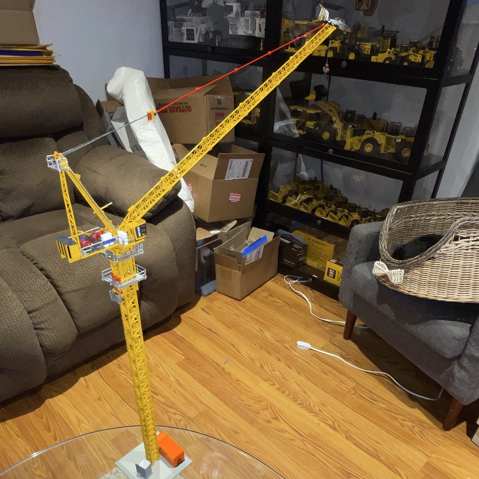 XCMG Tower Crane Diecast Metal Construction Model 1:50 Yellow w/ Stand