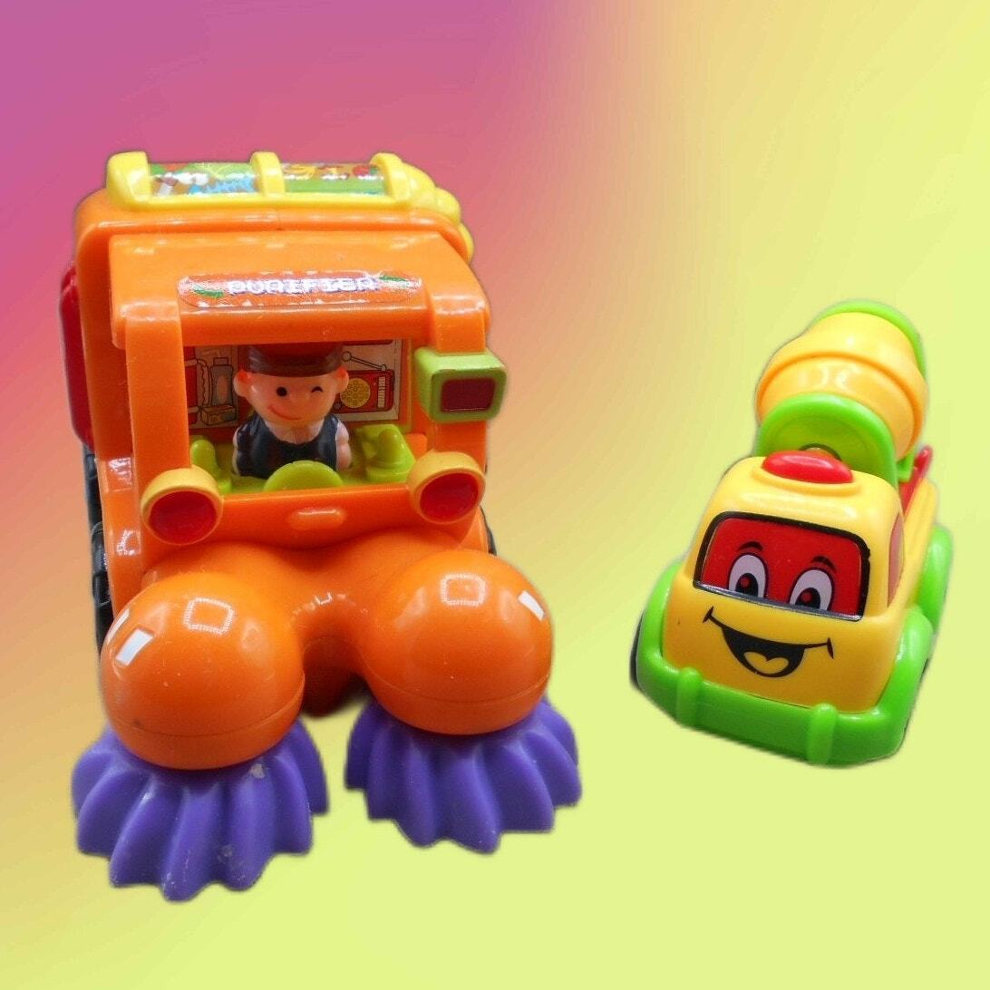 CifToys Push & Go Friction Power Street Sweeper & Small Cement Mixer Lot