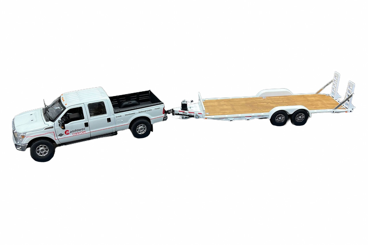 Ford F-250 Crew Utility Trailer Manitowoc White Sword Weiss Bros 1:50 Scale New