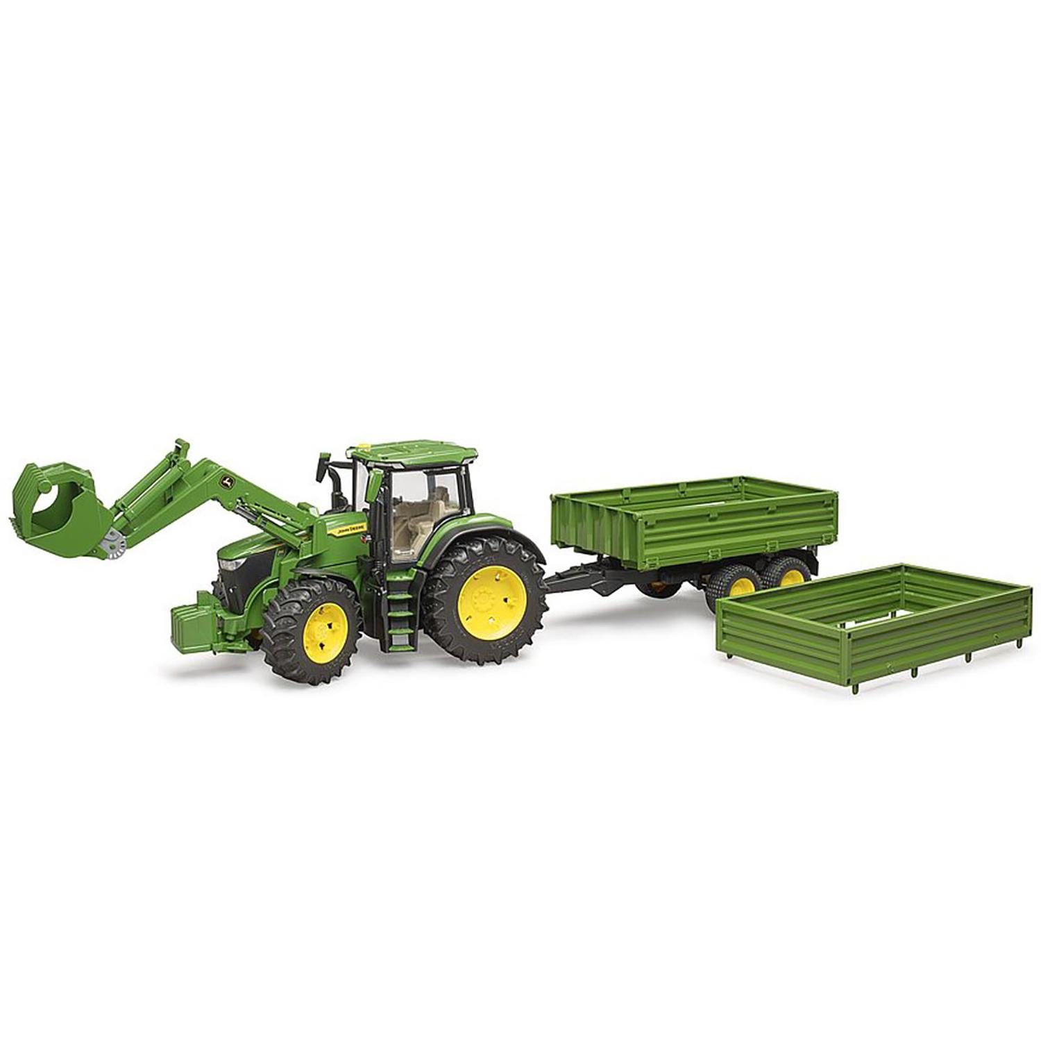 1/16 John Deere 7R 350 Tractor with Front Loader and Trailer by Bruder 09828