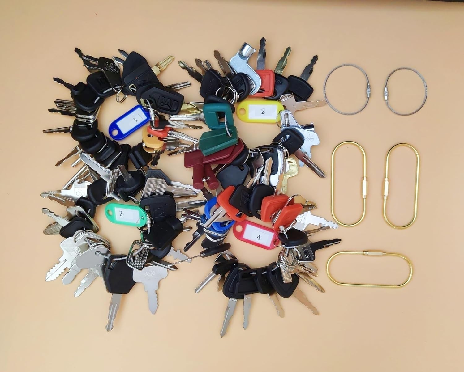 Equipment Key 100pcs Universal Key Set for Heavy Construction Excavator Loade…