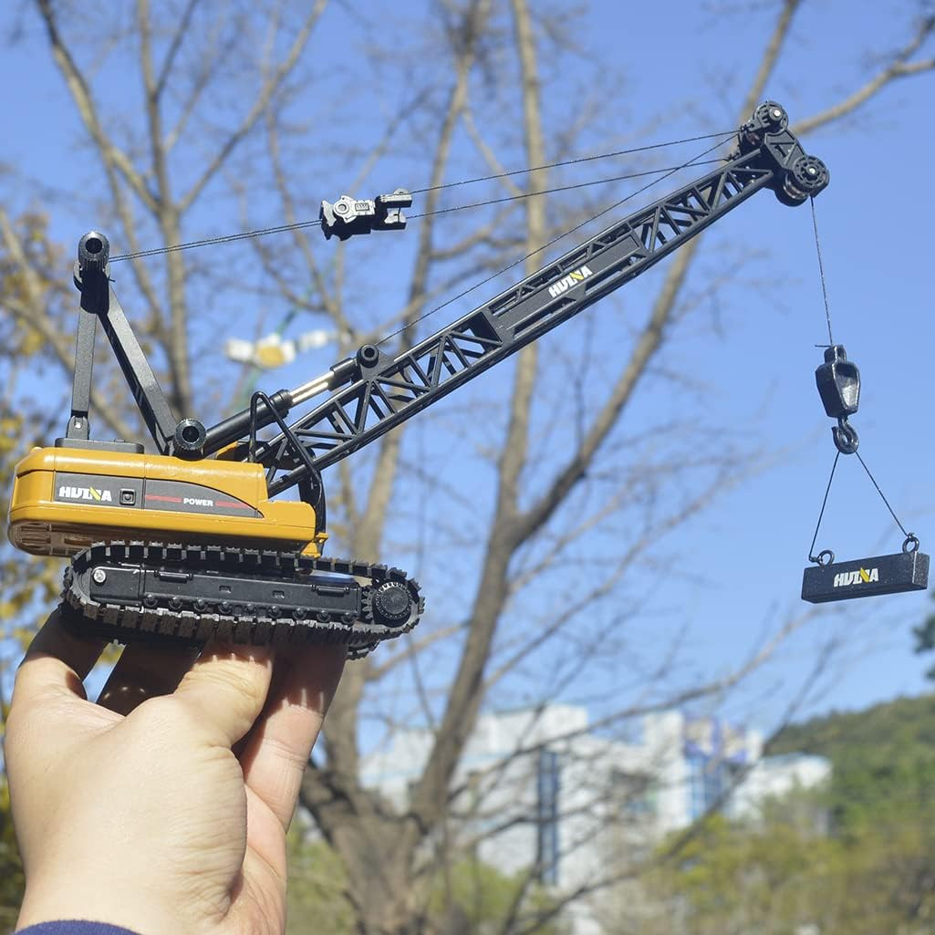 1/50 Scale Metal Diecast Crane Truck Toy for Kids, Crawler Crane Model Vehicle