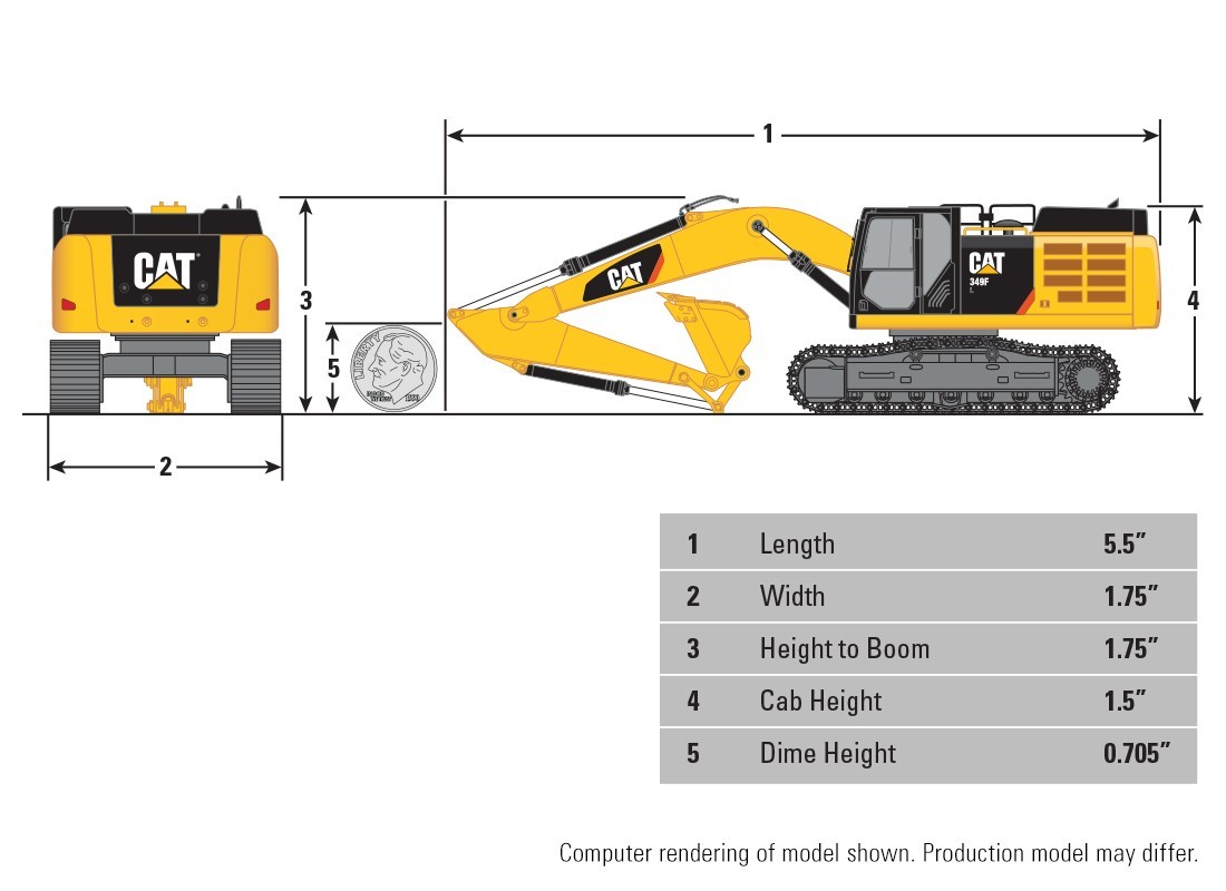 CCM CAT 349F L Excavator – Brass 250 Produced – Scale 1/87 – Released 2017 NIB