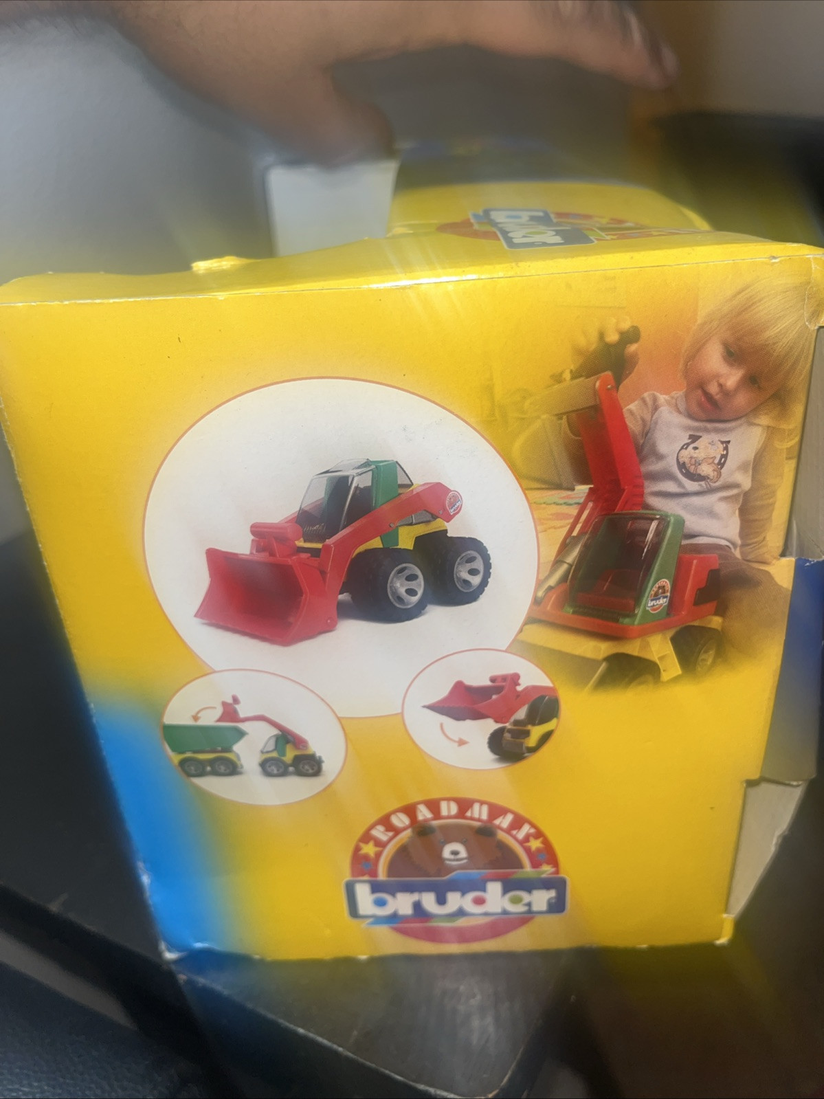 BRUDER ROADMAX LOADER TRUCK GERMANY RED GREEN YELLOW