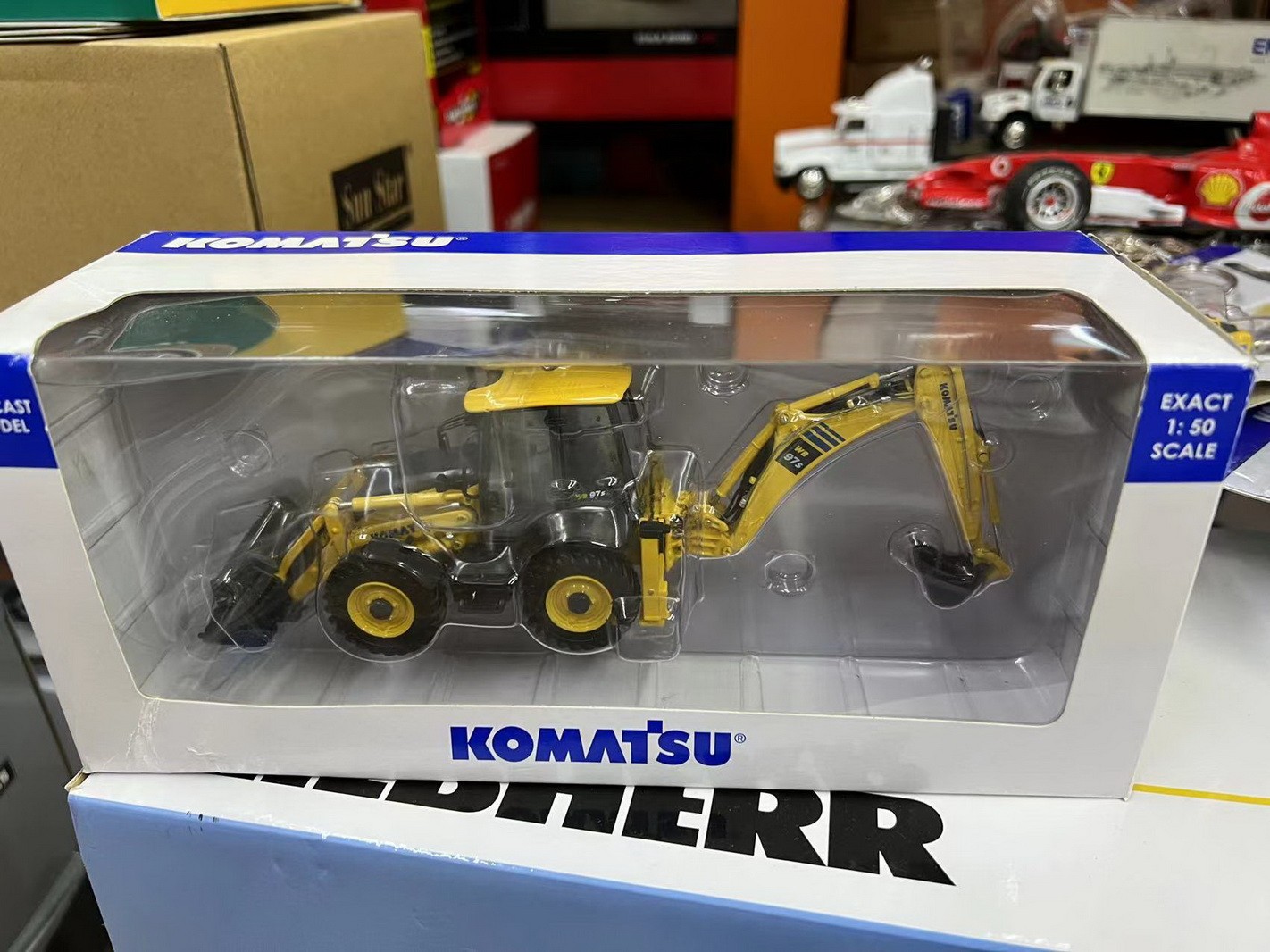 Universal Hobbies 1/50 Komatsu WB97S-8 Backhoe Loader DieCast Model UH8139