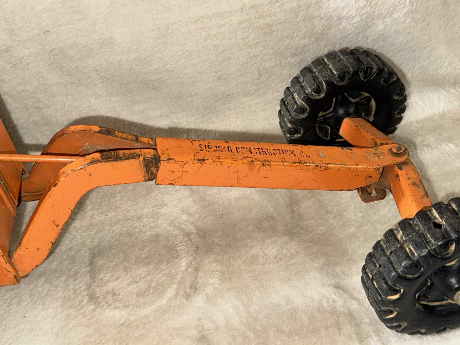 Vintage 1960’s Structo Orange Pressed Steel Road Grader Construction Toy-Repair
