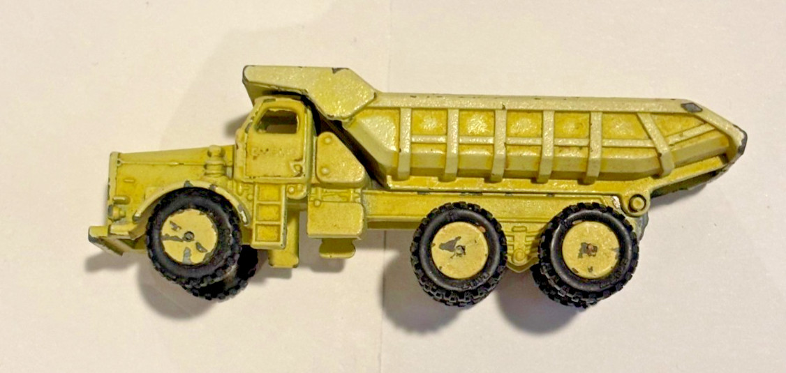 Vintage Mercury Lit’l Toys Gibbs #7-69 Euclid R-40 Dump Truck yellow-green, used