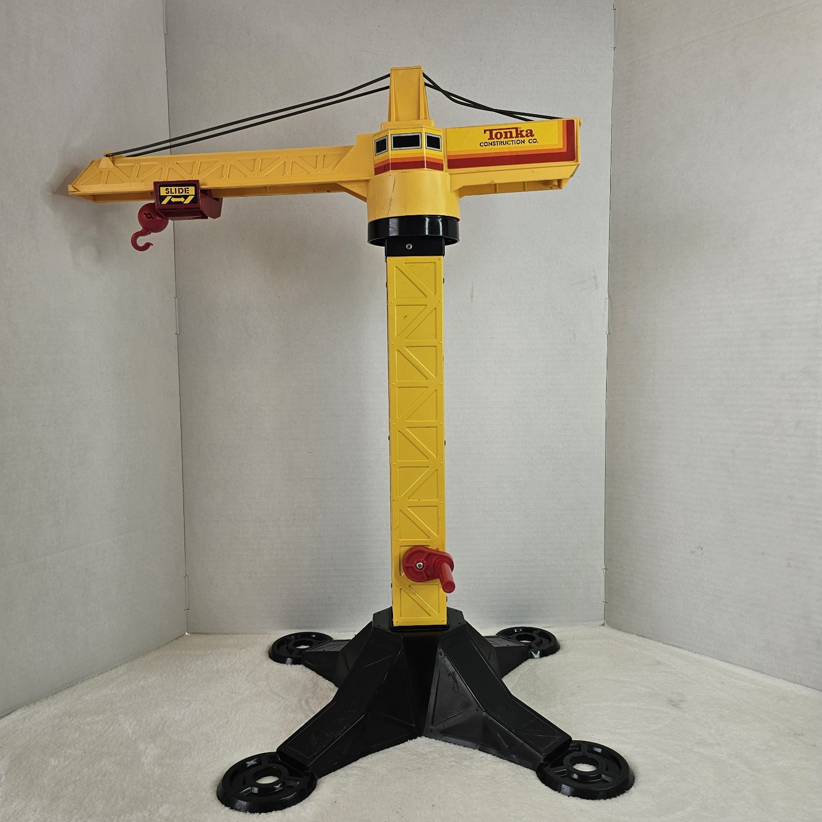 Vintage Tonka Construction Co Used Large Boom Crane w/Working Hoist 1985