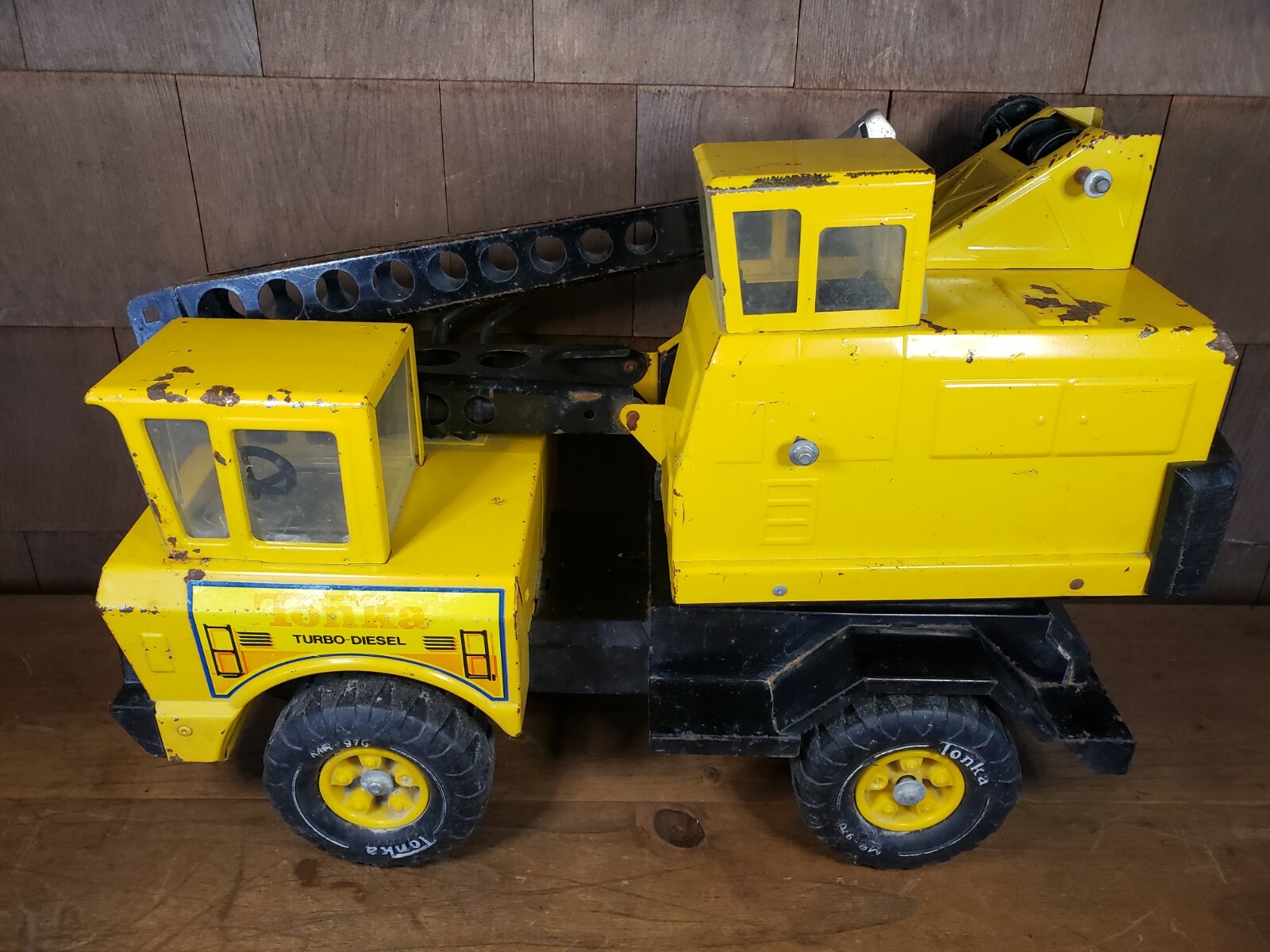 Tonka Crane MR-970 Turbo Diesel Great Pressed Steel – Selling For Parts