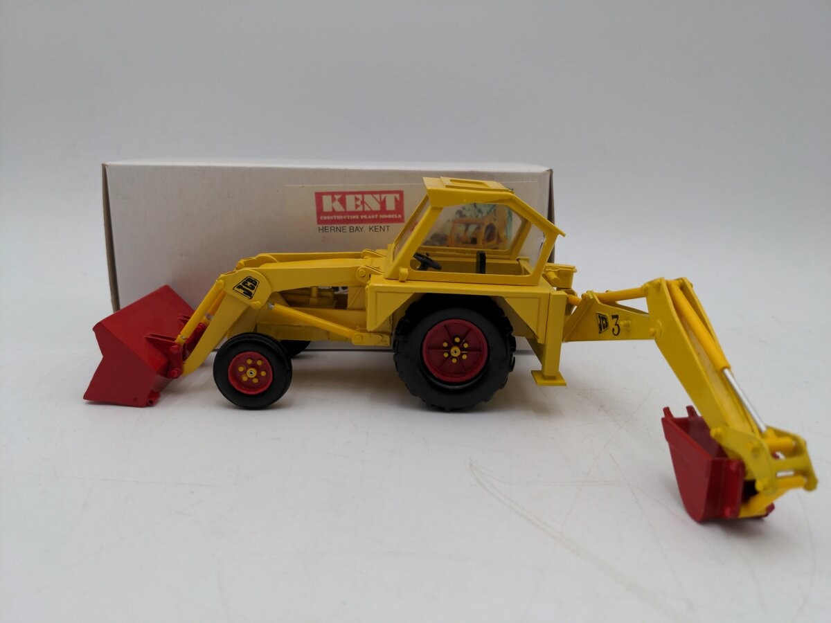 Kent 101 1:32 Scale Diecast JCB 3 Tractor Backhoe/Box