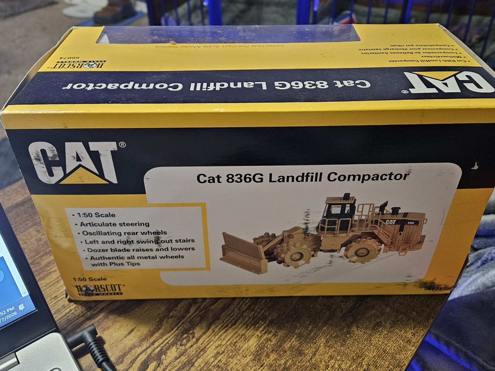 Norscot 55074 Caterpillar 836G Landfill Compactor 1/50 Die-cast LN