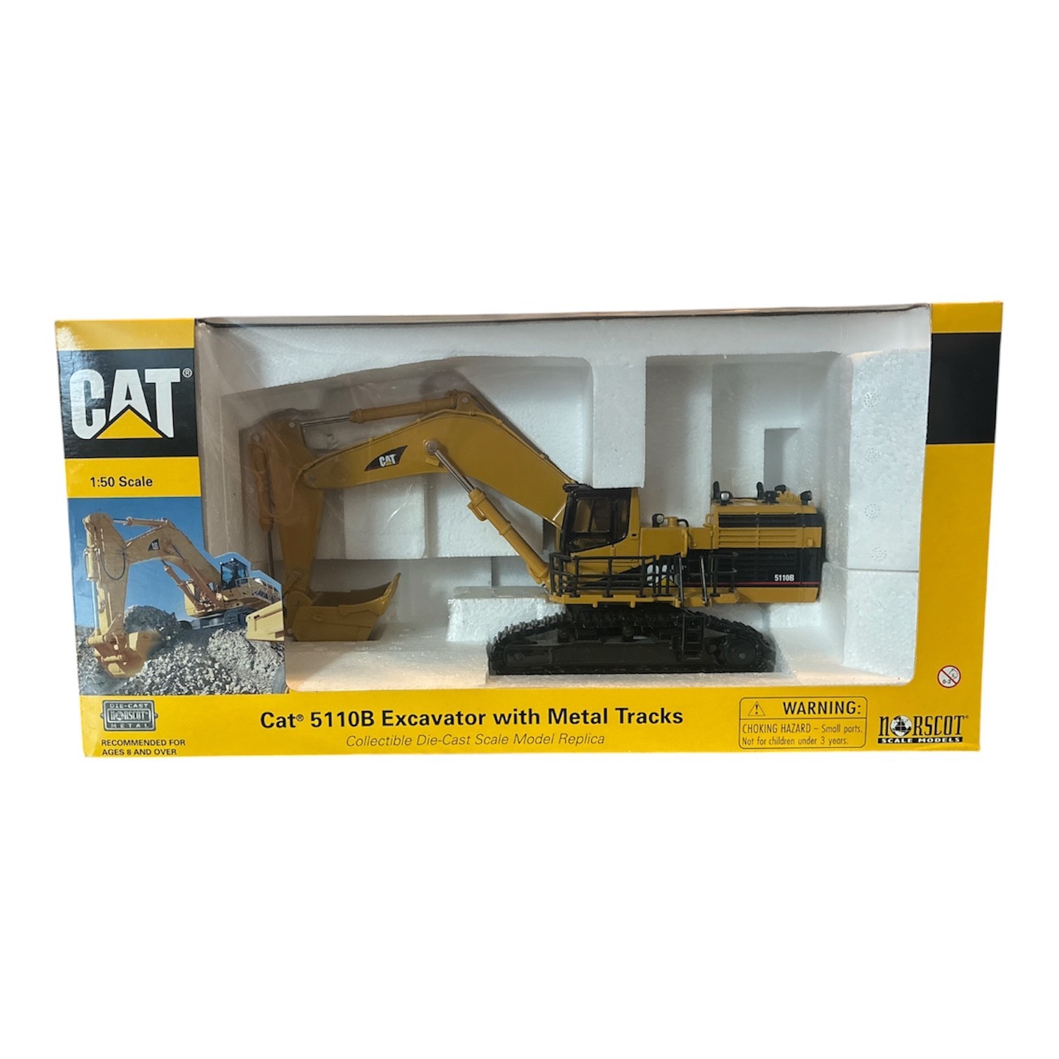NEW Cat 5110B Excavator with Metal Tracks Die-cast Replica Yellow metal.