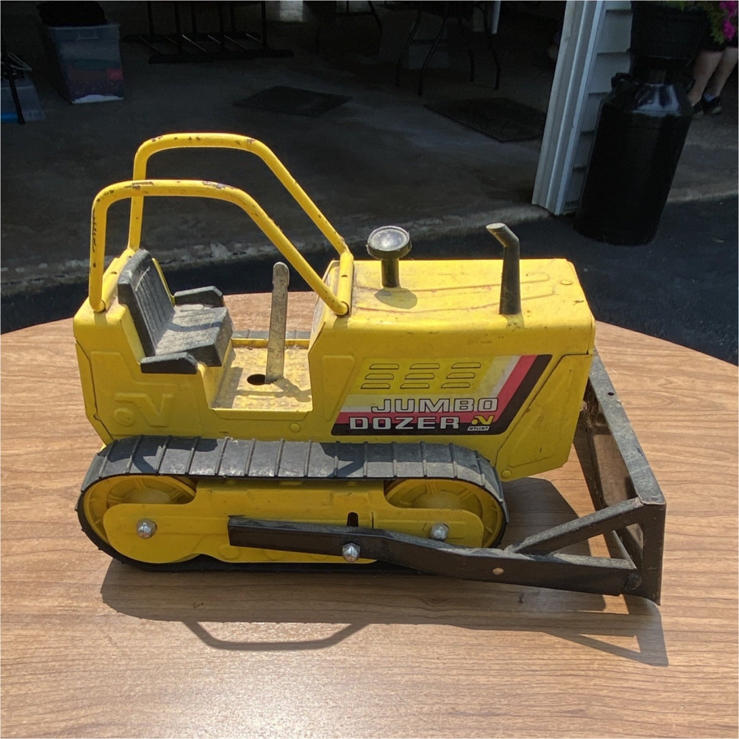 Nylint Jumbo Dozer Vintage Pressed Steel Tracked Bulldozer Toy, Yellow