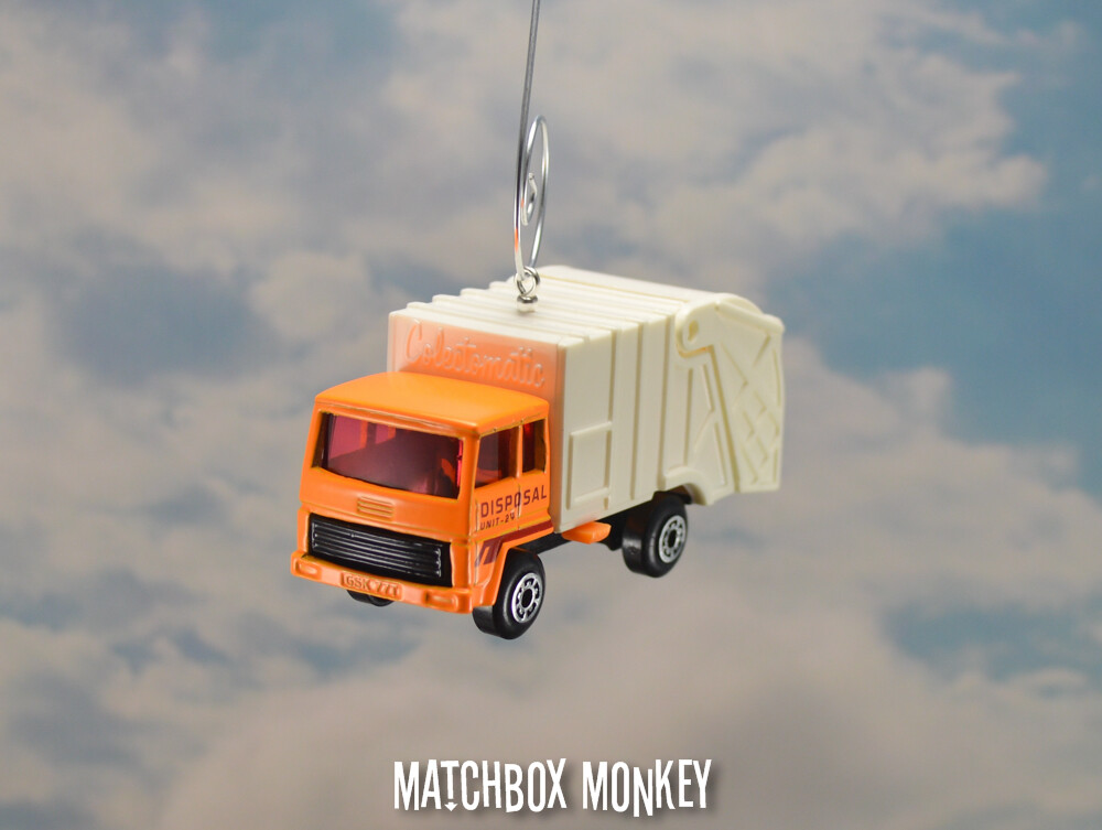Orange Garbage Trash Refuse Truck Custom Christmas Ornament Waste Management