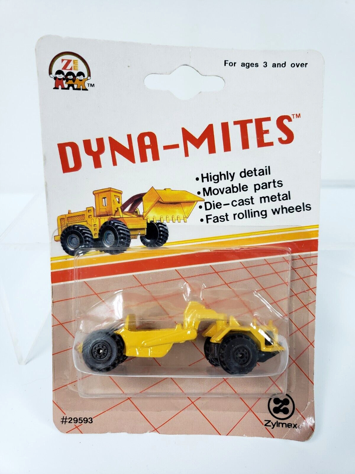 1993 Zee Toys Yellow CAT Zylmex Scraper Construction Diecast Metal DYNA-MITES