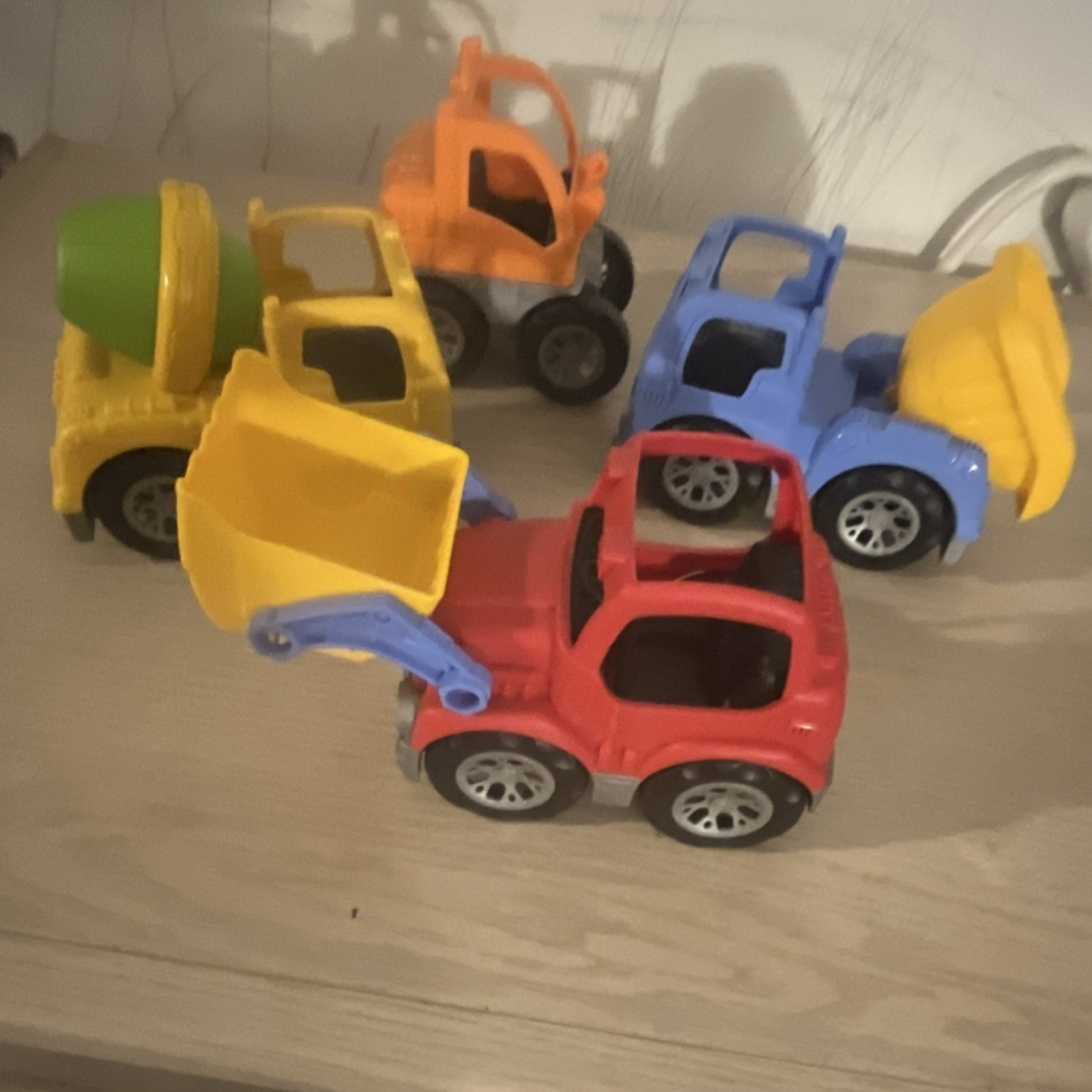 Plastic Multicolor Construction Vehicles Set Excavator Dump Truck Bulldozer