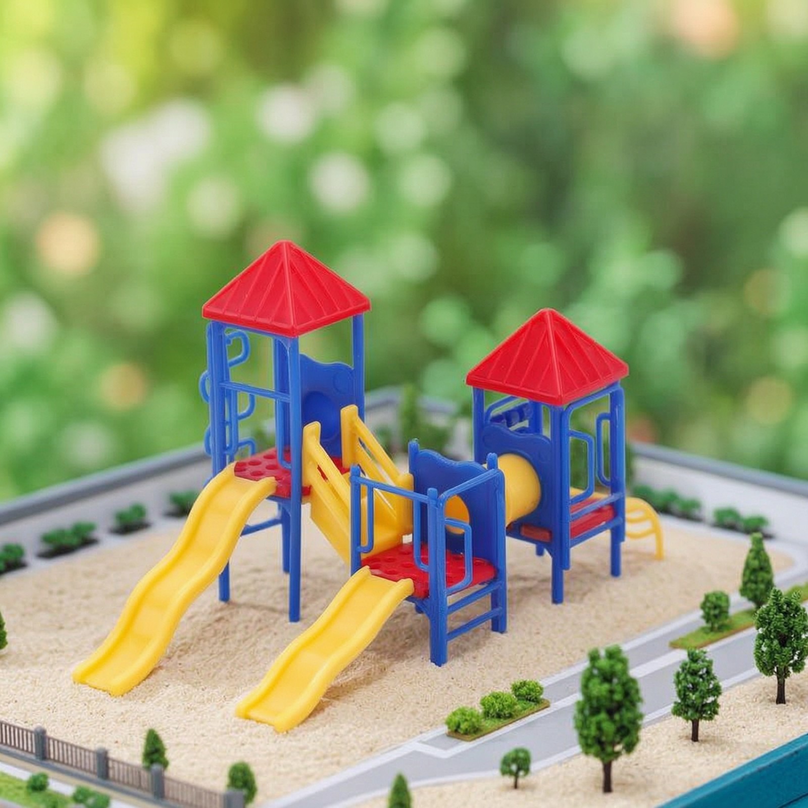 Miniature Playground Slide Model Scale Playset Small for Sand Table, Architects