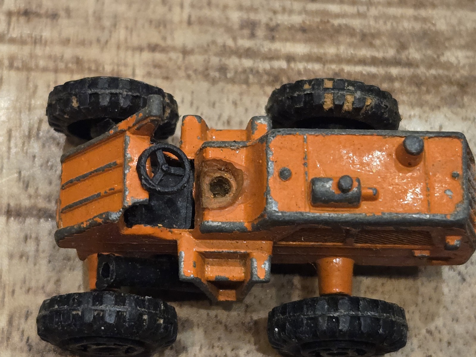 Zylmex Diecast Front Loader Construction Vehicle – Orange Gray Black Vintage
