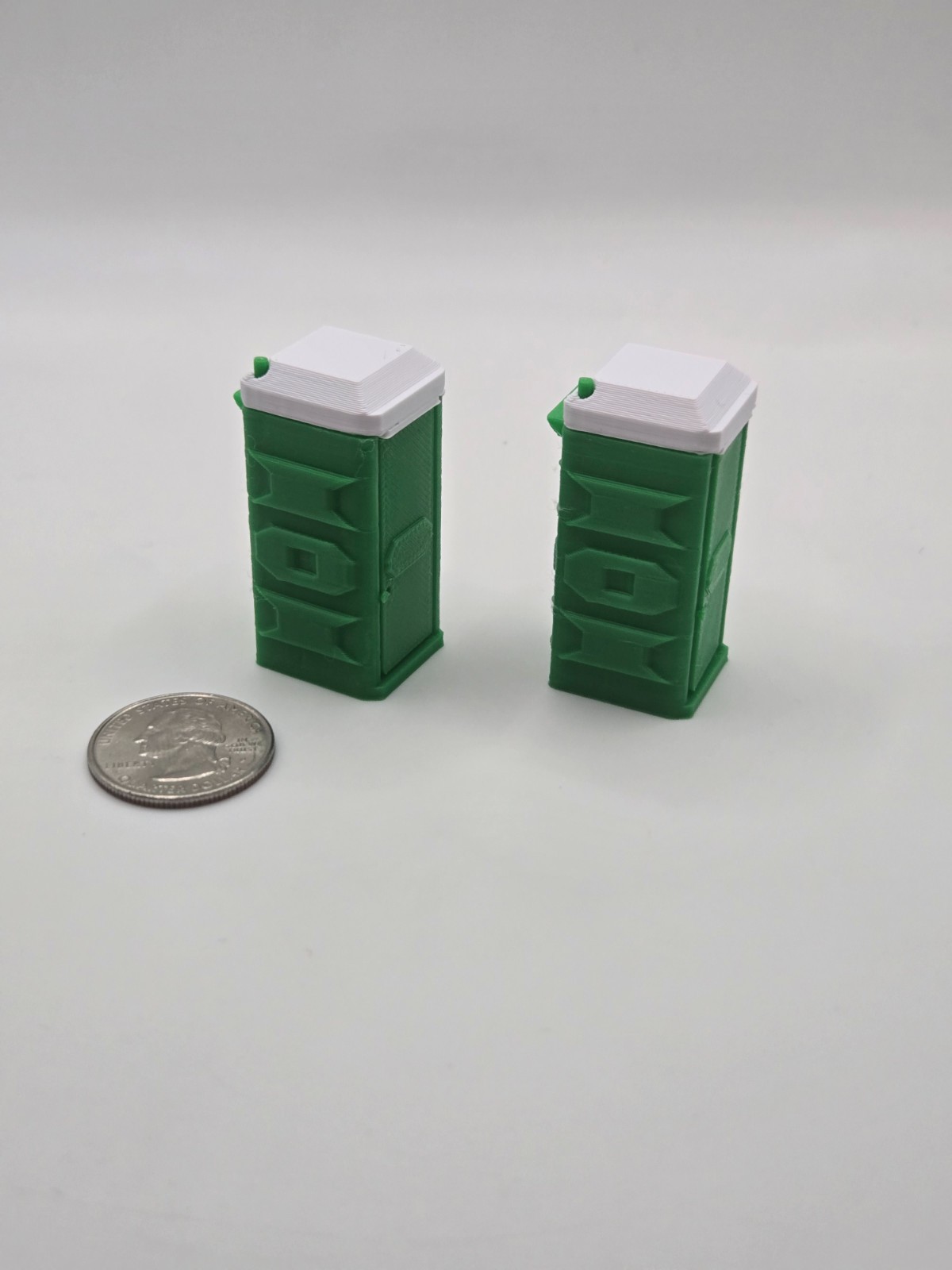 *2 pack* 1:50 scale porta-potty diorama accessory green with white top *2 pack*