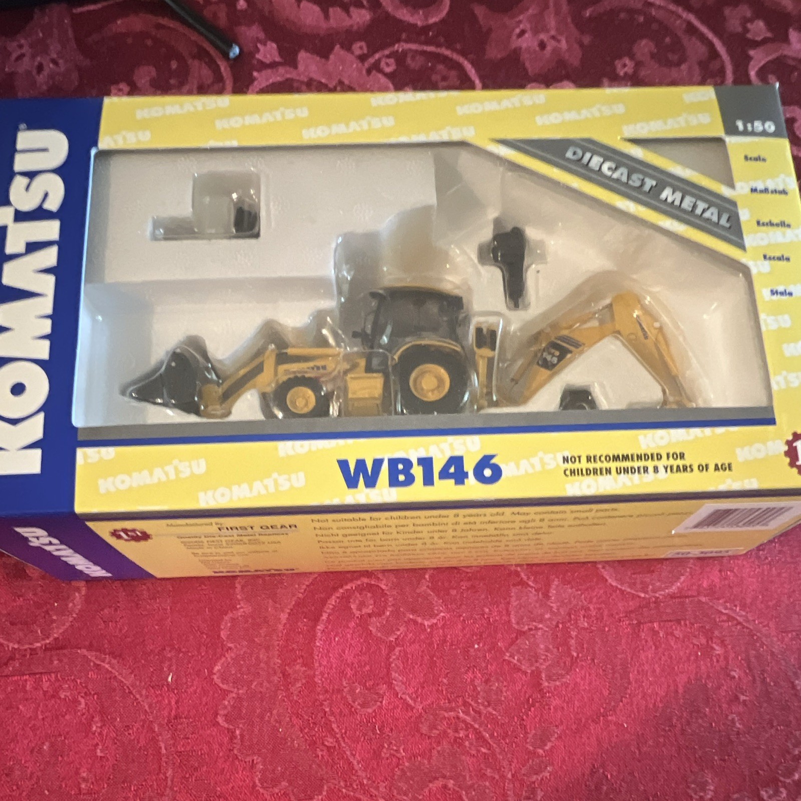 Komatsu WB146 Backhoe Loader 1:50 First Gear Diecast, Unopened Box 50-3095