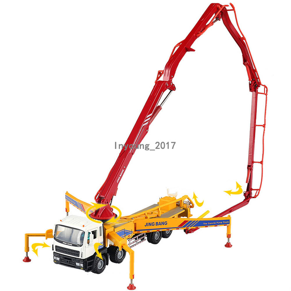 1:50 Concrete Pump Truck Construction Vehicle Diecast Toy Trucks for Boys Yellow