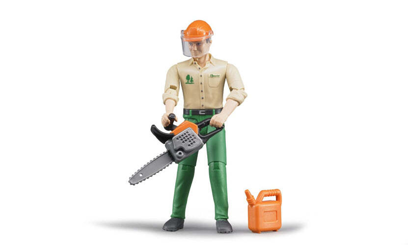 Bruder #60030 BWORLD Logging Forestry Worker with Accessories – New – Factory S
