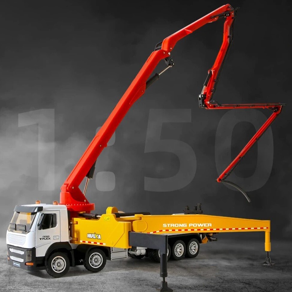 Diecast Construction 1:50 Concrete Pump Truck Toys Kids Boys Engineering Vehicle