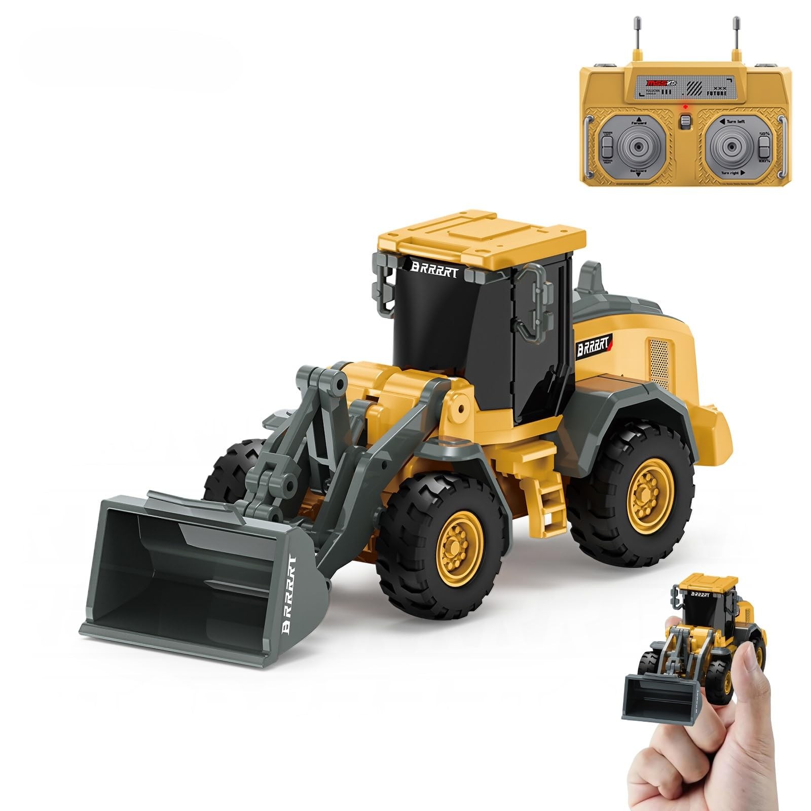 1/64 Scale RC Bulldozer Alloy Construction Vehicle With Remote Control Rechar…