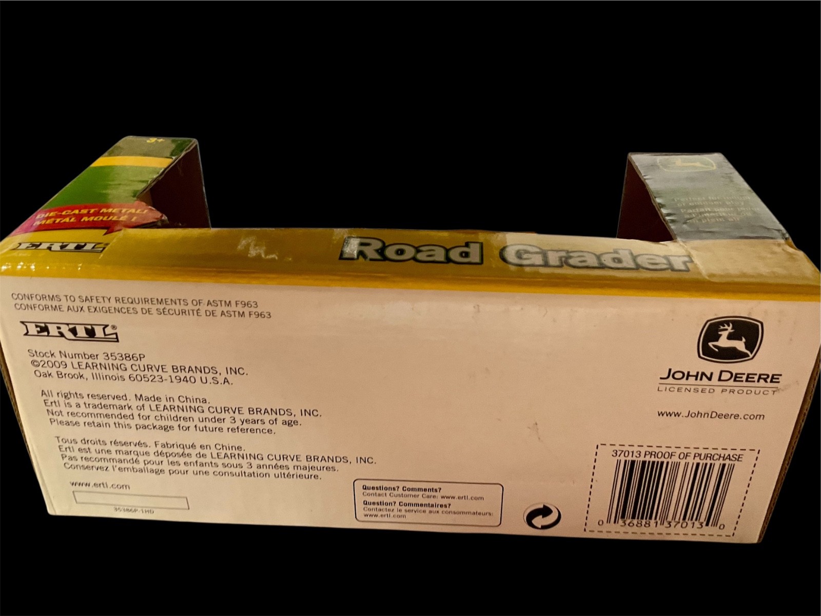 ERTL John Deere Construction Road Grader Die-Cast New