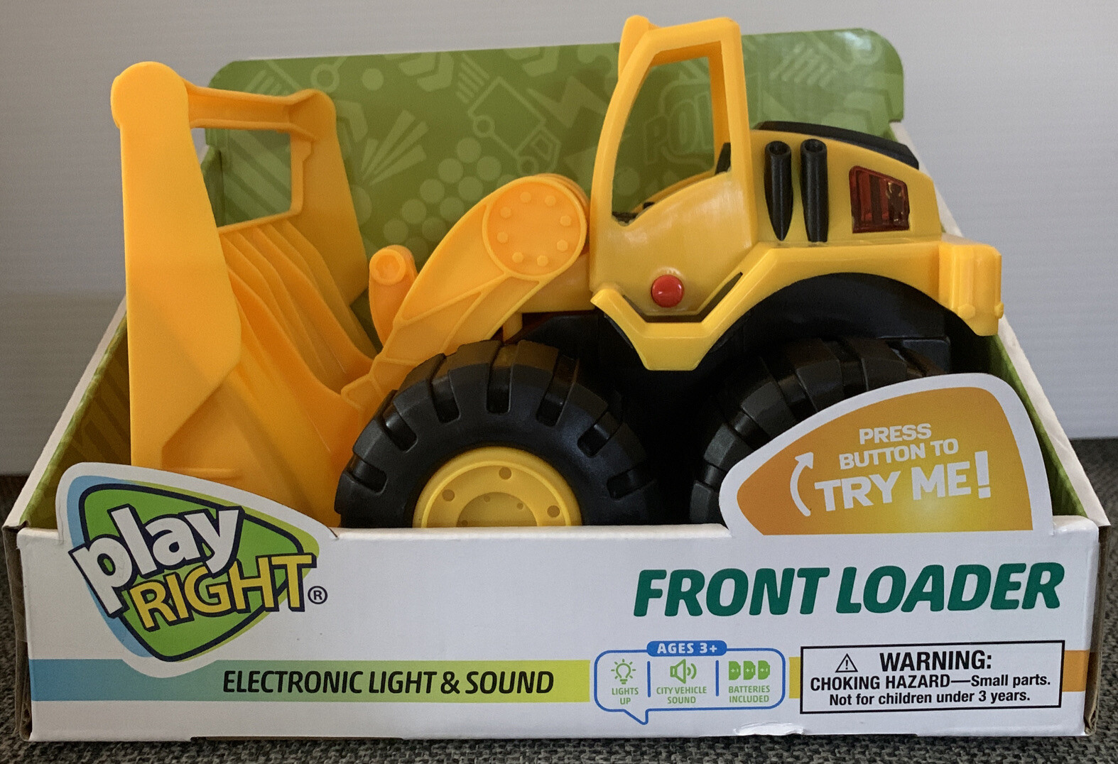 Play Right Front Loader Construction Toy with Lights and Sounds Bulldozer – New