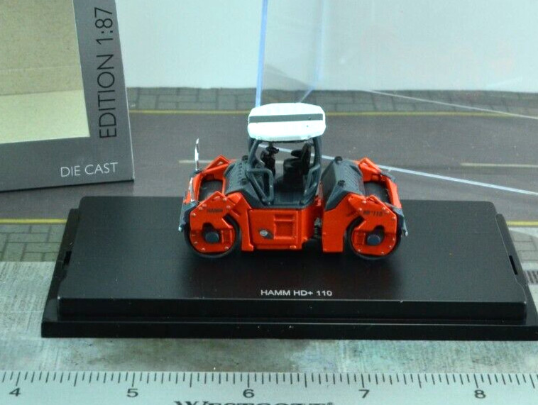 Schuco Diecast Construction Compactor – Roller Orange 1:87 HO Scale