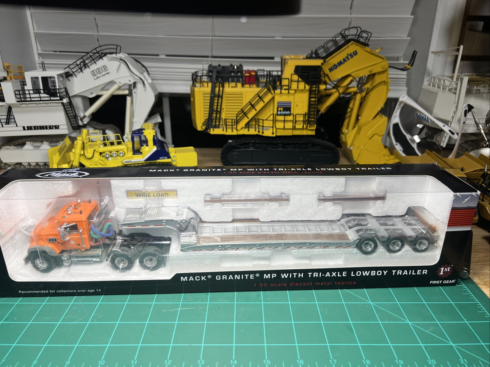FIRST GEAR 1/50 IOWA DOT ORANGE MACK GRANITE MP w/TALBERT 3-AXLE LOWBOY