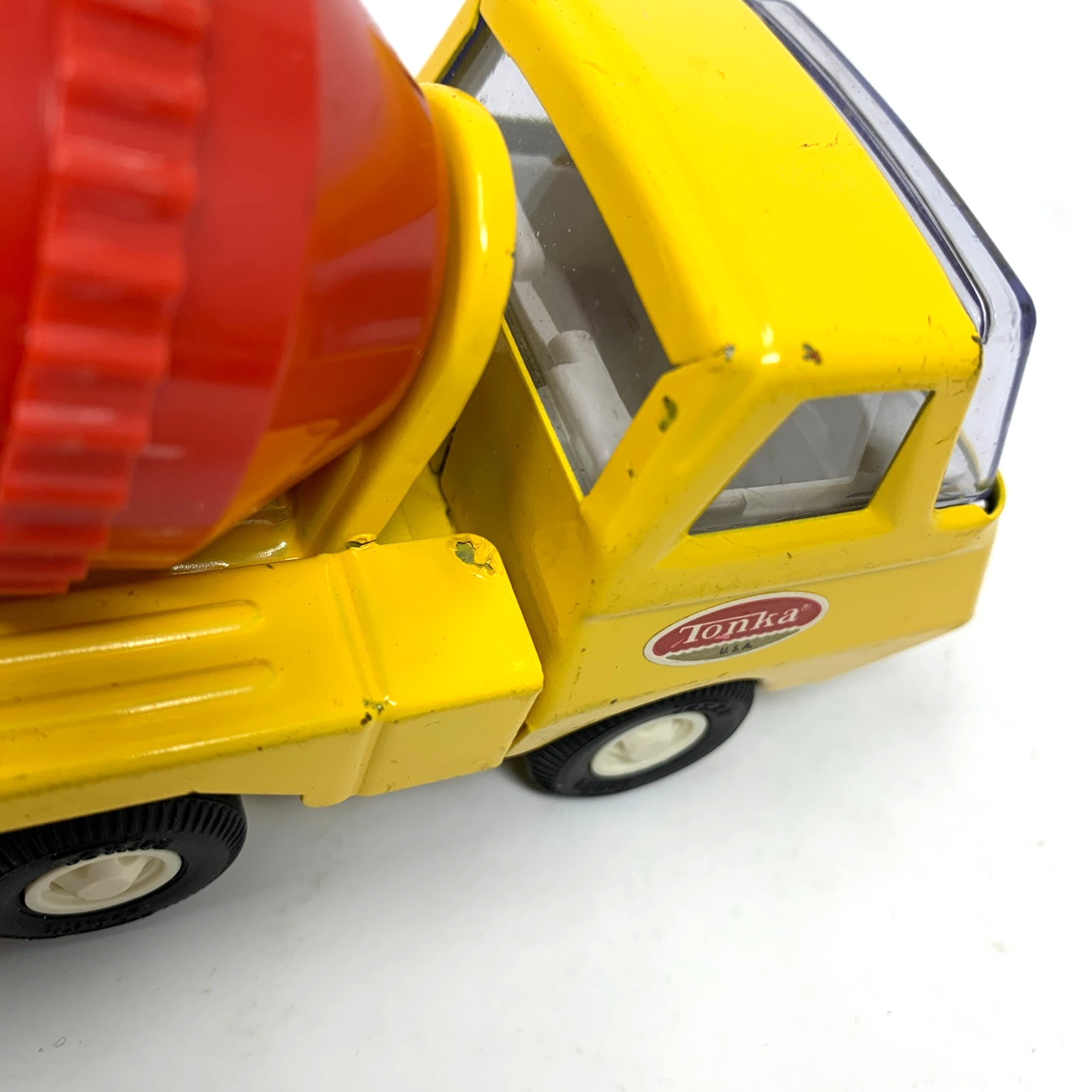 VTG 1970s 4.5″ Tonka Concrete Mixer Steel Metal Toy Red Plastic Drum