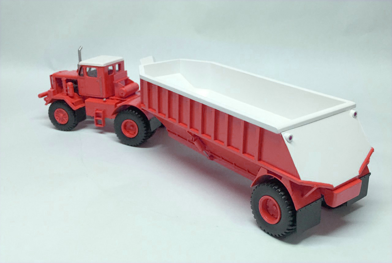 Resin 1/50 KW Dart 50 BDT / Bottom Trailer – RED COLOUR -Ready Made Resin Model