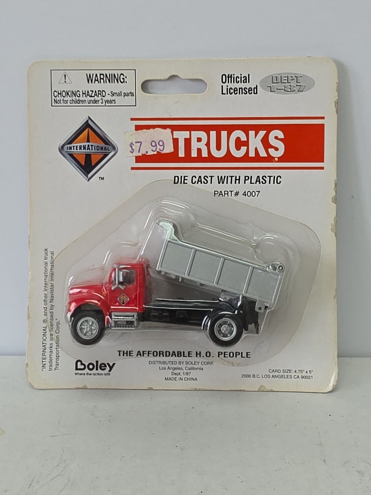 Boley 4007 1:87 Red Dump Truck Die Cast International Harvester