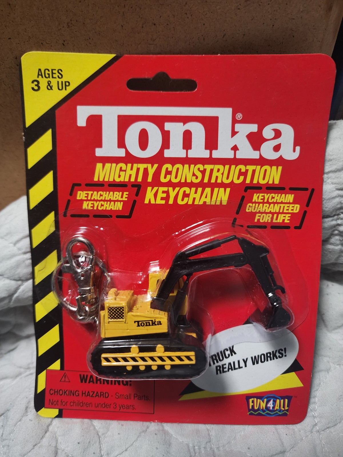 Vtg Tonka Skid Steer Trencher Keychain Mighty Construction 1998 Truck Toy Hasbro