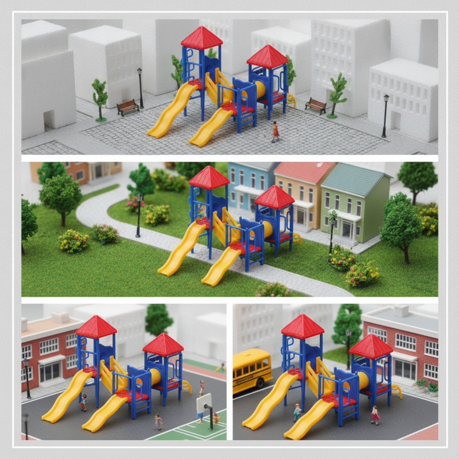 Miniature Playground Slide Model Scale Playset Small for Sand Table, Architects