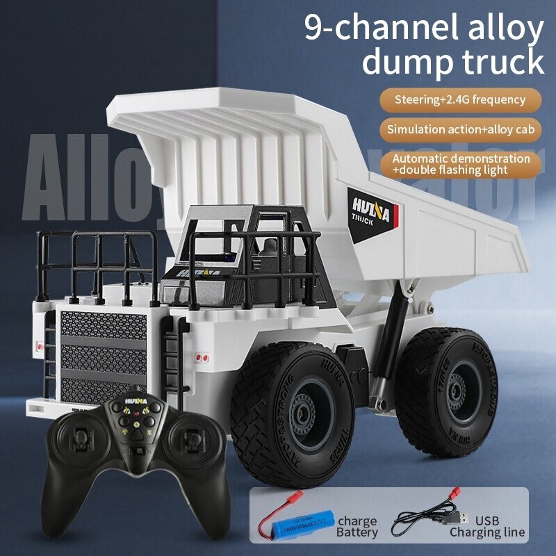 HUINA 1:24 New RC Dump Truck Excavator 9CH Crawler Dump Truck Gift For kids New