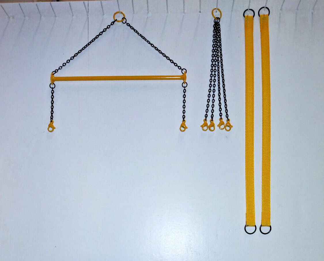 4″ Spreader Bar, Straps & 4 Leg Lift Sling. Authentic Liebherr Yellow 1/50th