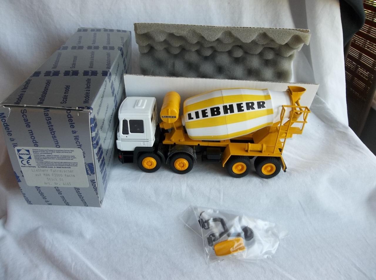NIB Conrad 6165 Man F2000 4 Axle Cement Mixer Diecast Truck 1:50 Orig Box