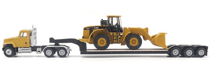 Caterpillar CT681 Day Cab Tractor with Lowboy Trailer and Cat 950G Wheel Loader