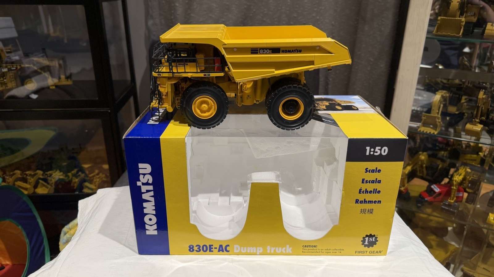 First Gear Komatsu 830E-AC Dump Truck 1:50 Diecast Model Yellow Black
