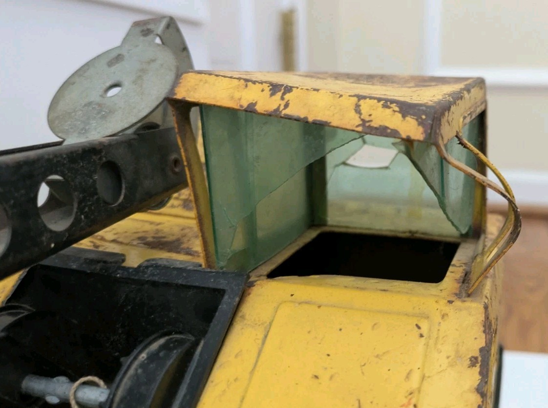 Vtg Nylint Michigan Crane Truck Pressed Steel Yellow Black Parts or Restoration