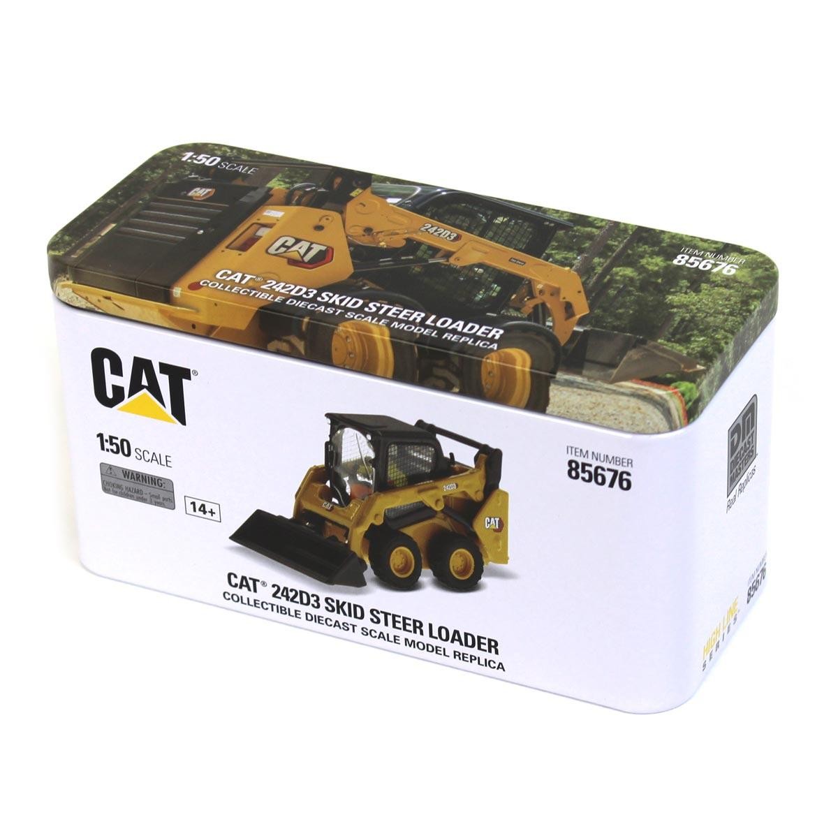 Diecast Masters 1/50 CAT 242D3 Skid Steer Loader w/ accessories 85676