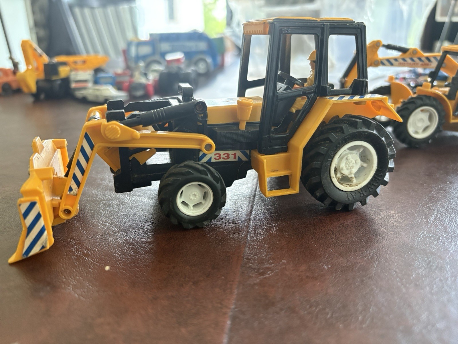Vintage Yellow Plastic Construction Toys Lot of 3 Excavator Loader Dump Truck
