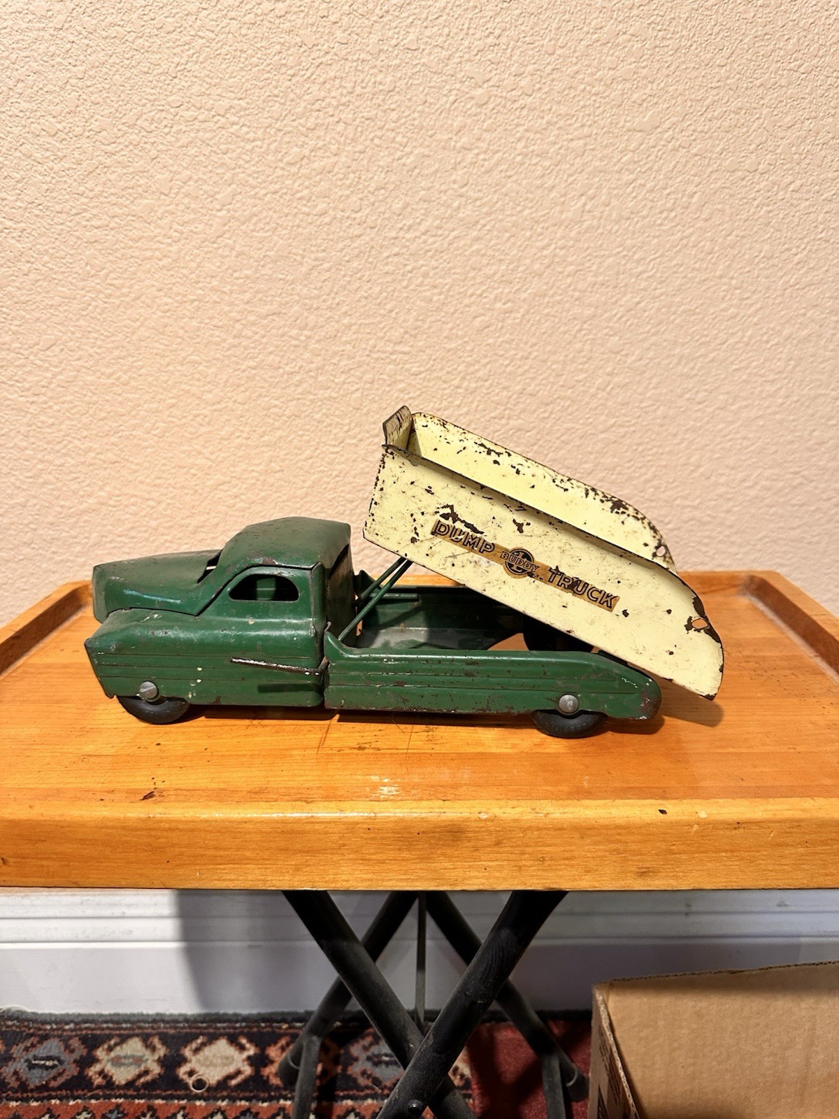 Buddy L Pressed Steel Dump Truck Green Vintage Toy