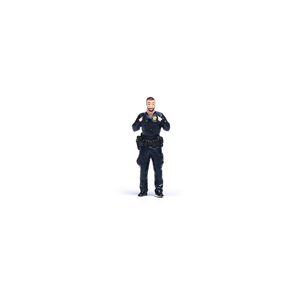 VM 1:64 Policeman & Awl barrel 3pc Set Doll Resin Miniature Figures Toys Scene